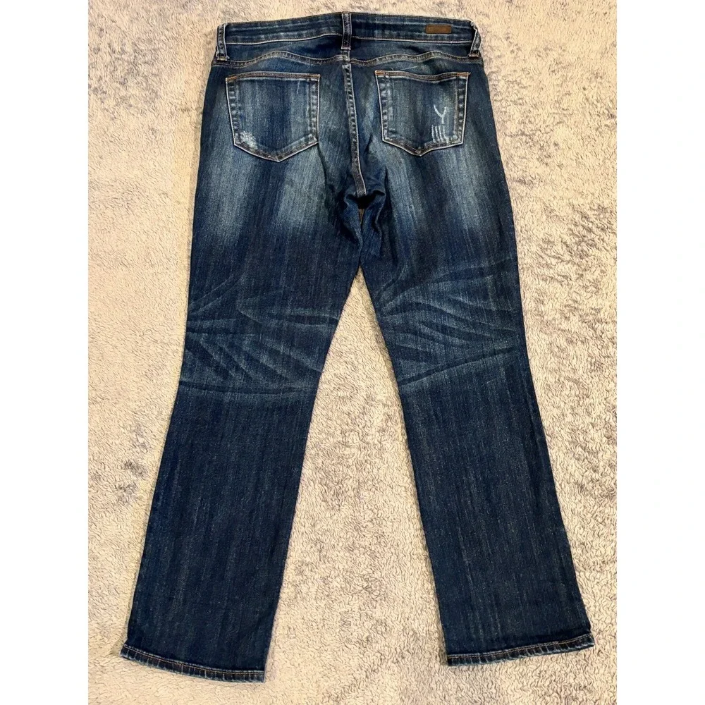 Kut From The Kloth Jeans Women 6 Blue Denim Straight Leg Dark Wash Whisker